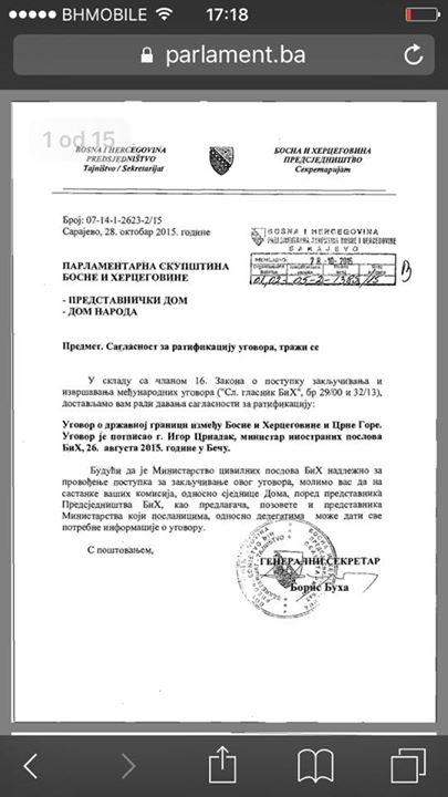 Sutorina : Parlament u Utorak ratificira  i konacno i formalno pravno daje CG Bosansko more